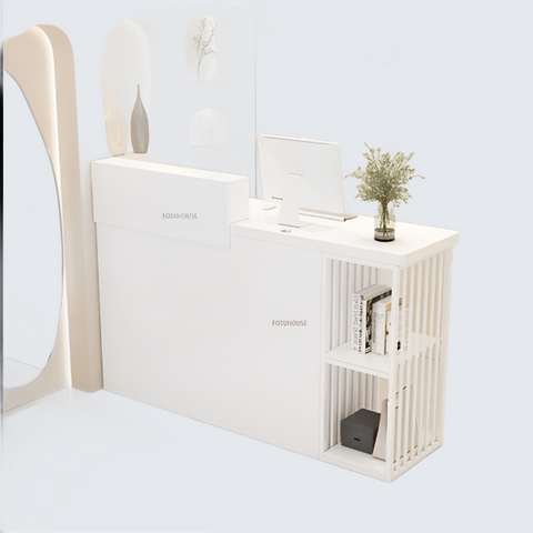 Trueliving  Classy White Reception Table 30D x 100W x 155H Centimeters