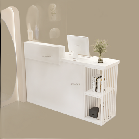 Trueliving  Classy White Reception Table 30D x 100W x 155H Centimeters