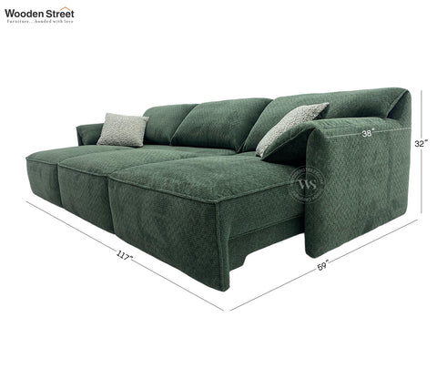 Elden Powered Recliner Sofa with Extendable Seating (Green)