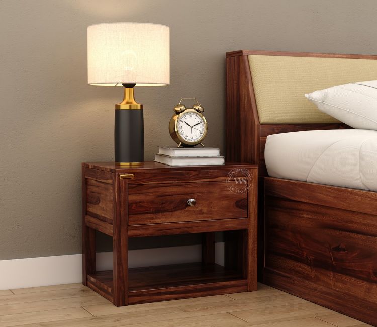 Walken Bedside Table (Teak Finish)