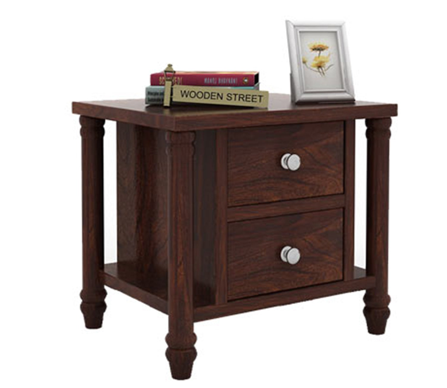 Ornat Bedside Table (Walnut Finish)