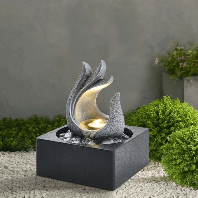 Trueliving Black Luxury Perl Water Fountain Table Top ‎13L x 13W x 21H Centimeters