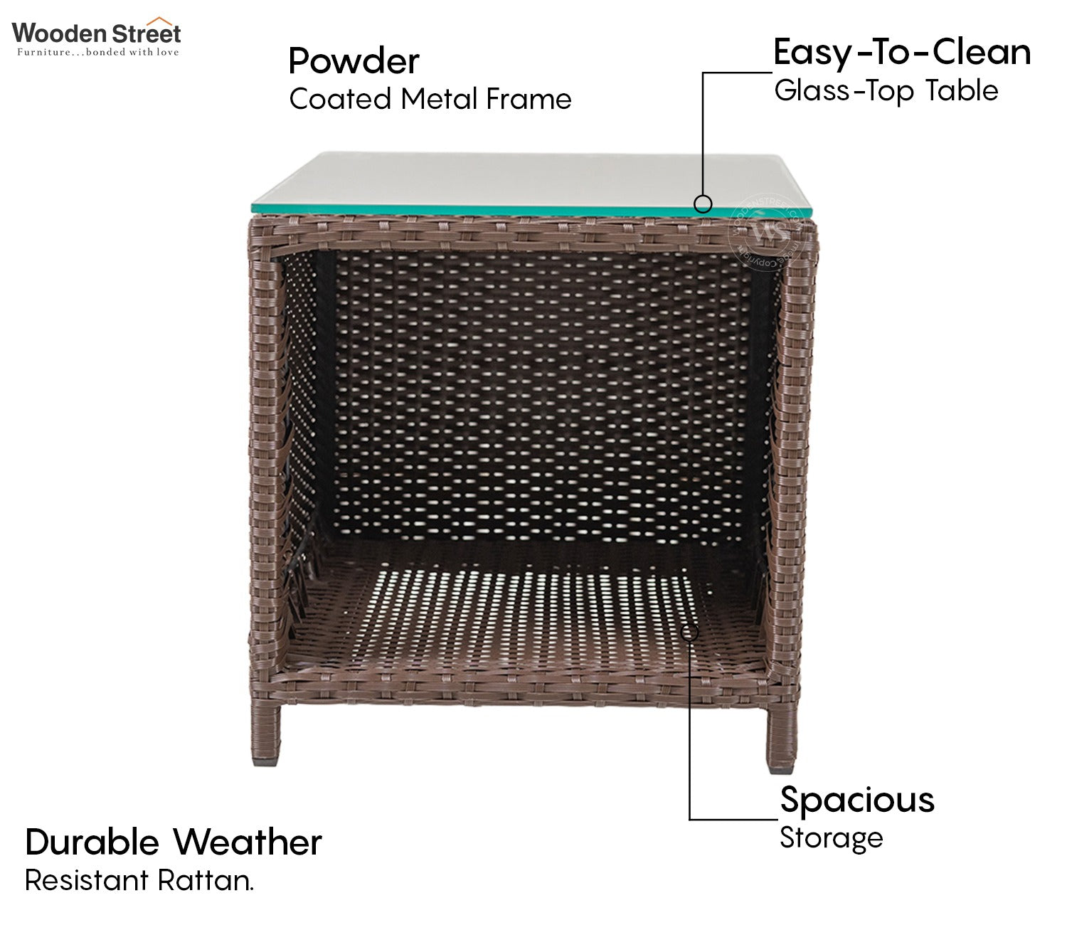 Vivica Premium Wicker 2 Seater Outdoor Set with Coffee Table and Ottomans (Beige)