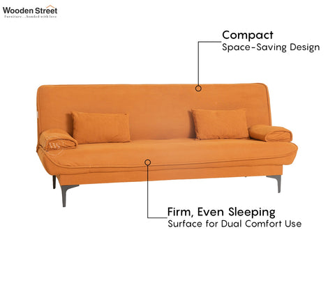 Domus Premium Fabric Sofa Cum Bed (Orange)