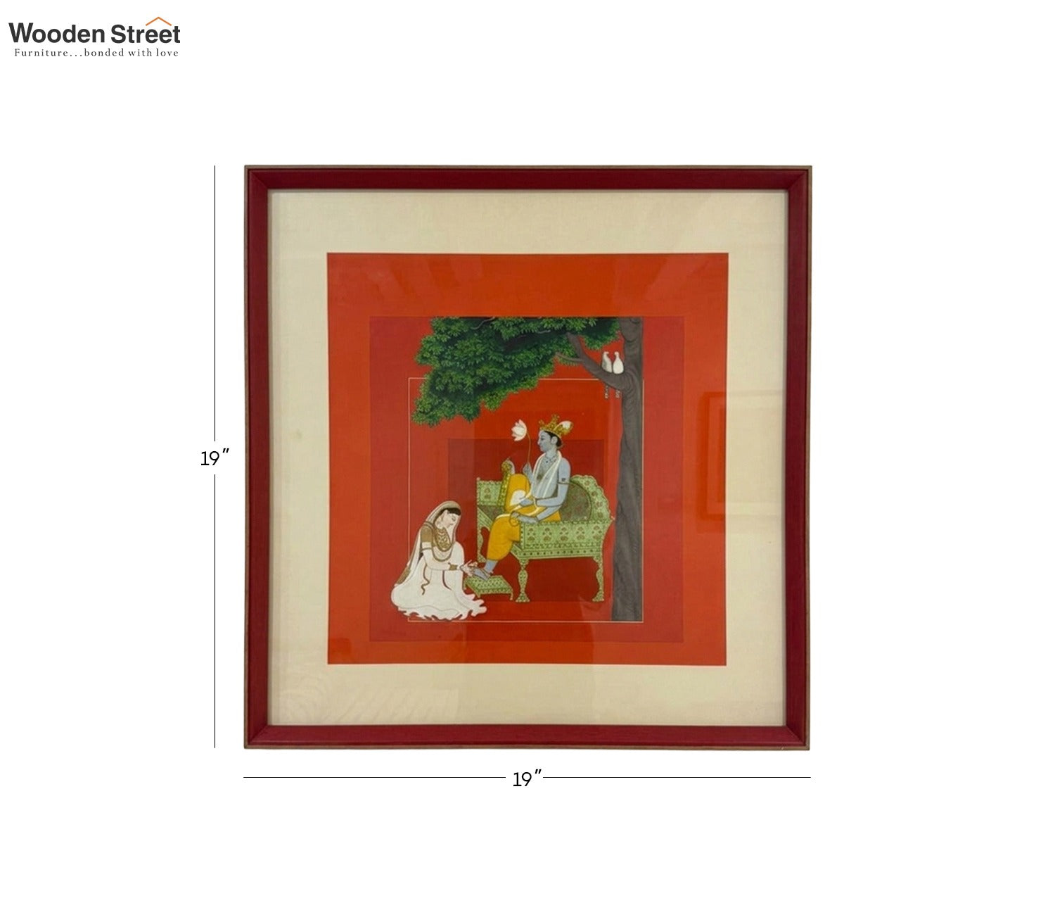 Traditional Indian Miniature Royal Court Scene Wall Art Frame (Multicolor)