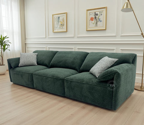 Elden Powered Recliner Sofa with Extendable Seating (Green)