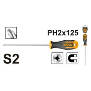 Truliving_Hand Tools & Hardware-Screwdriver & Screwdriver Set-Tools & Hardware-INGCO Phillips Screwdriver HS68PH2125 | 1pcs screwdriver with 1pcs plastic hanger