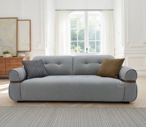 Reva 3-Seater Electric Sofa Cum Bed | Motorized Conversion Mechanism | Fabric Upholstery (Light Grey)