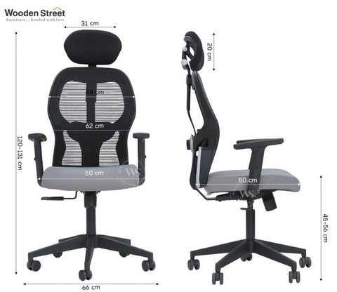 Caper High Back Mesh Office Chair (Grey)