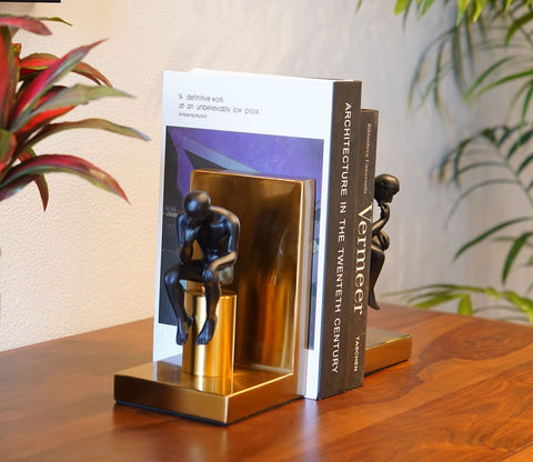 Enigmatic Black And Gold Book End