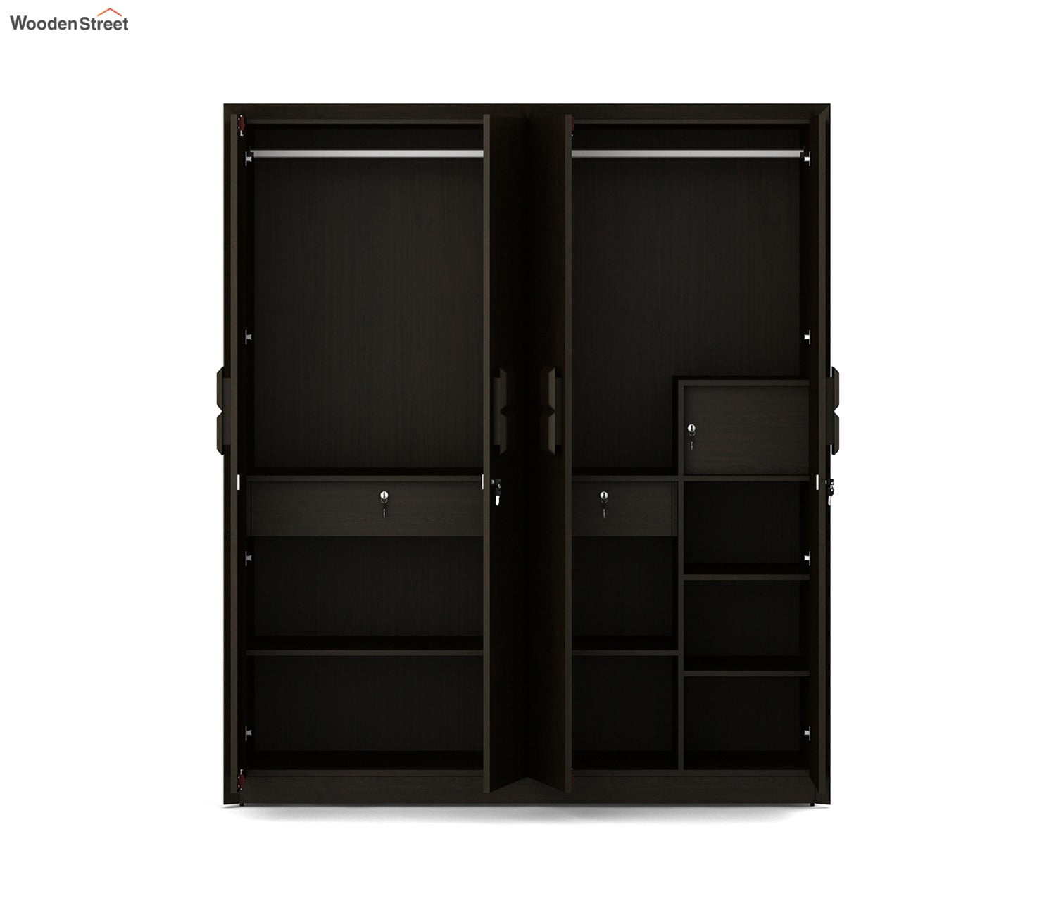 Kosmo Choco 4 Door Wardrobe (Flowery Wenge Finish)