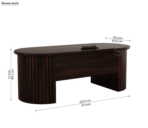 Silvia Lift Top Sheesham Wood Coffee Table with Hidden Storage Compartment (Walnut Finish)