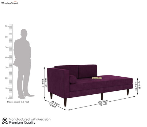 Michael Chaise Lounge (Velvet, Mulberry Pink)