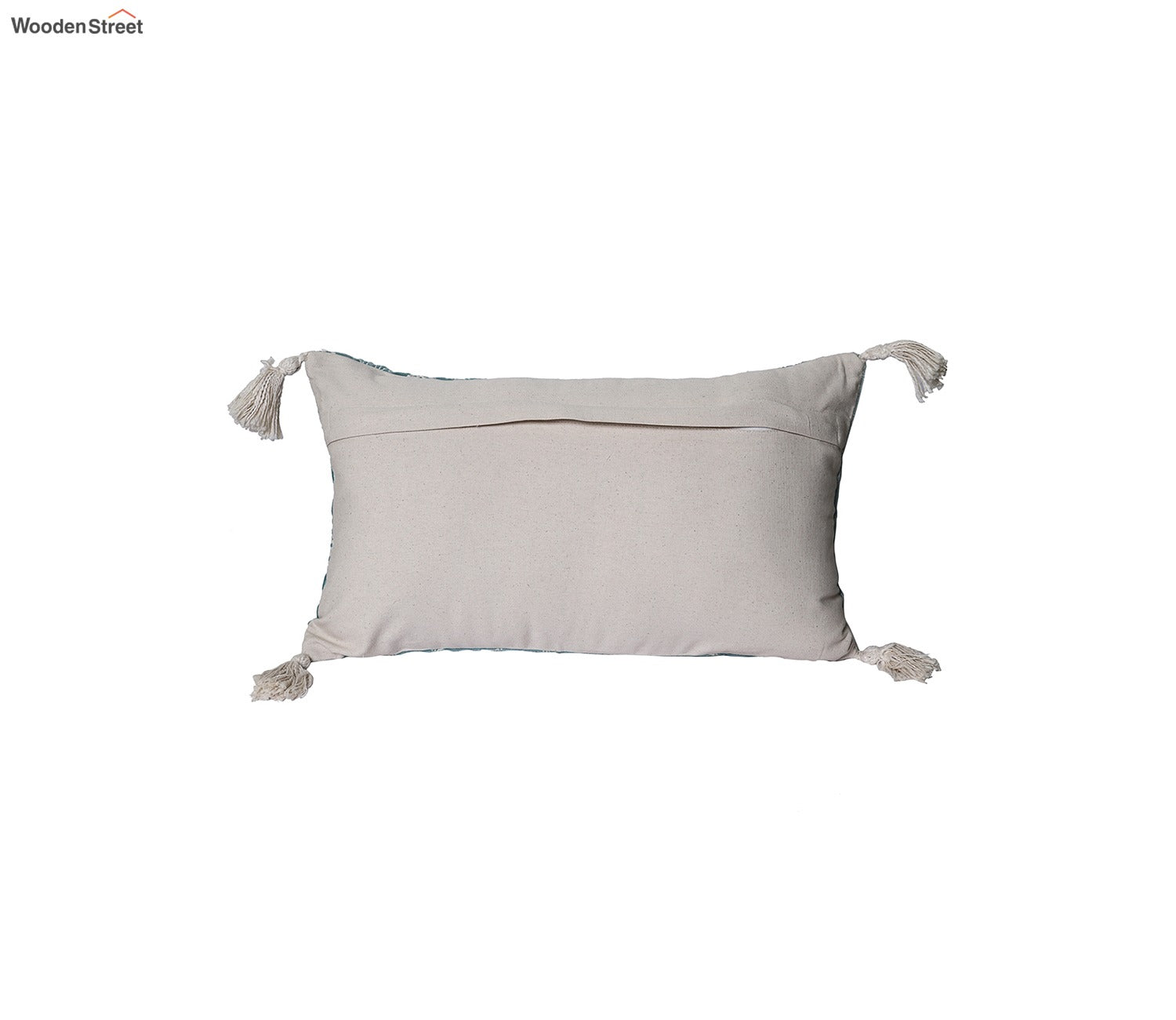 Super Soft Ethnic Design Set of 2 Embroidered Cushion Cover (Light Blue, 20 x 12 inches)