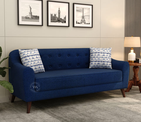 Sibert 3 Seater Fabric Sofa (Azure Blue)