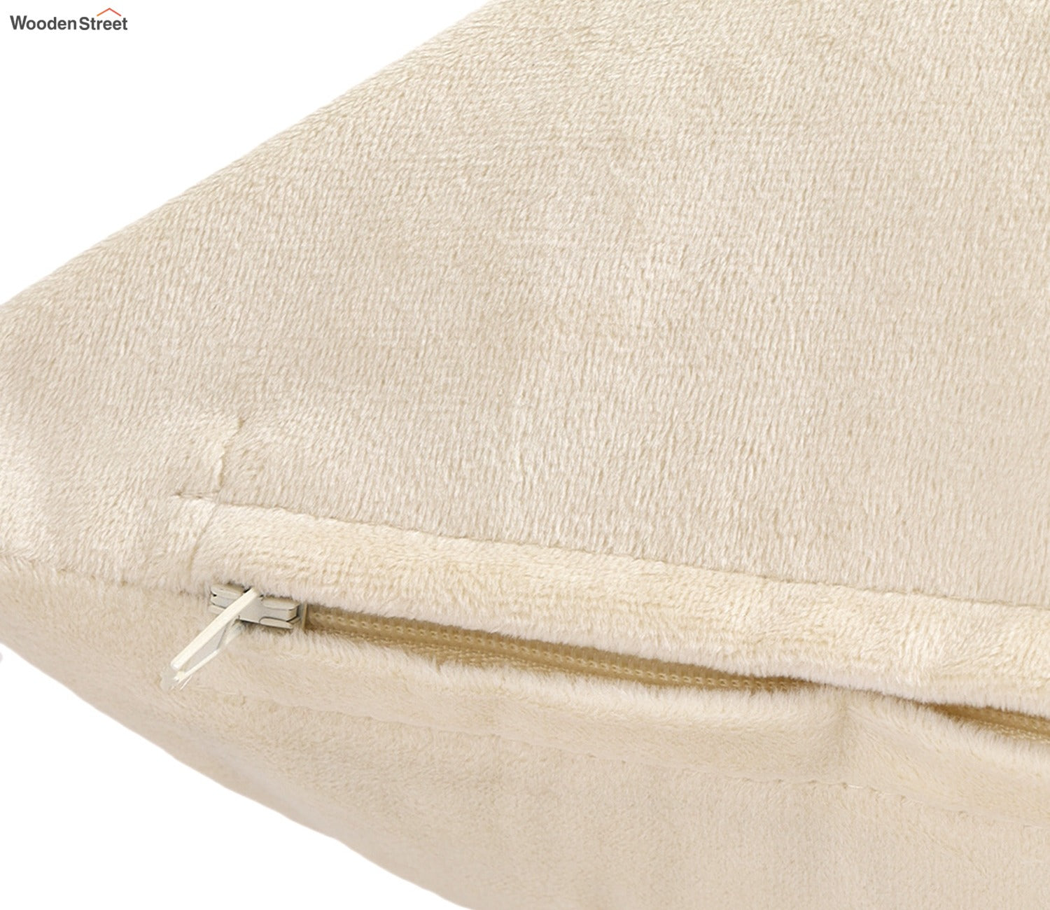 Beaded Velvet Cushion Covers - Set of 2 (Ivory, 18 x 18 inch)