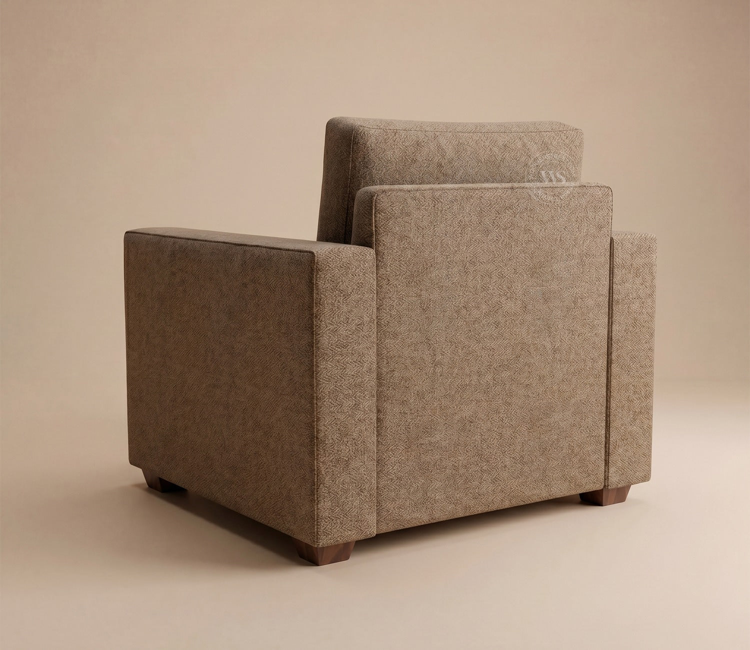 Albus One Seater Fabric Sofa (Sand Brown)