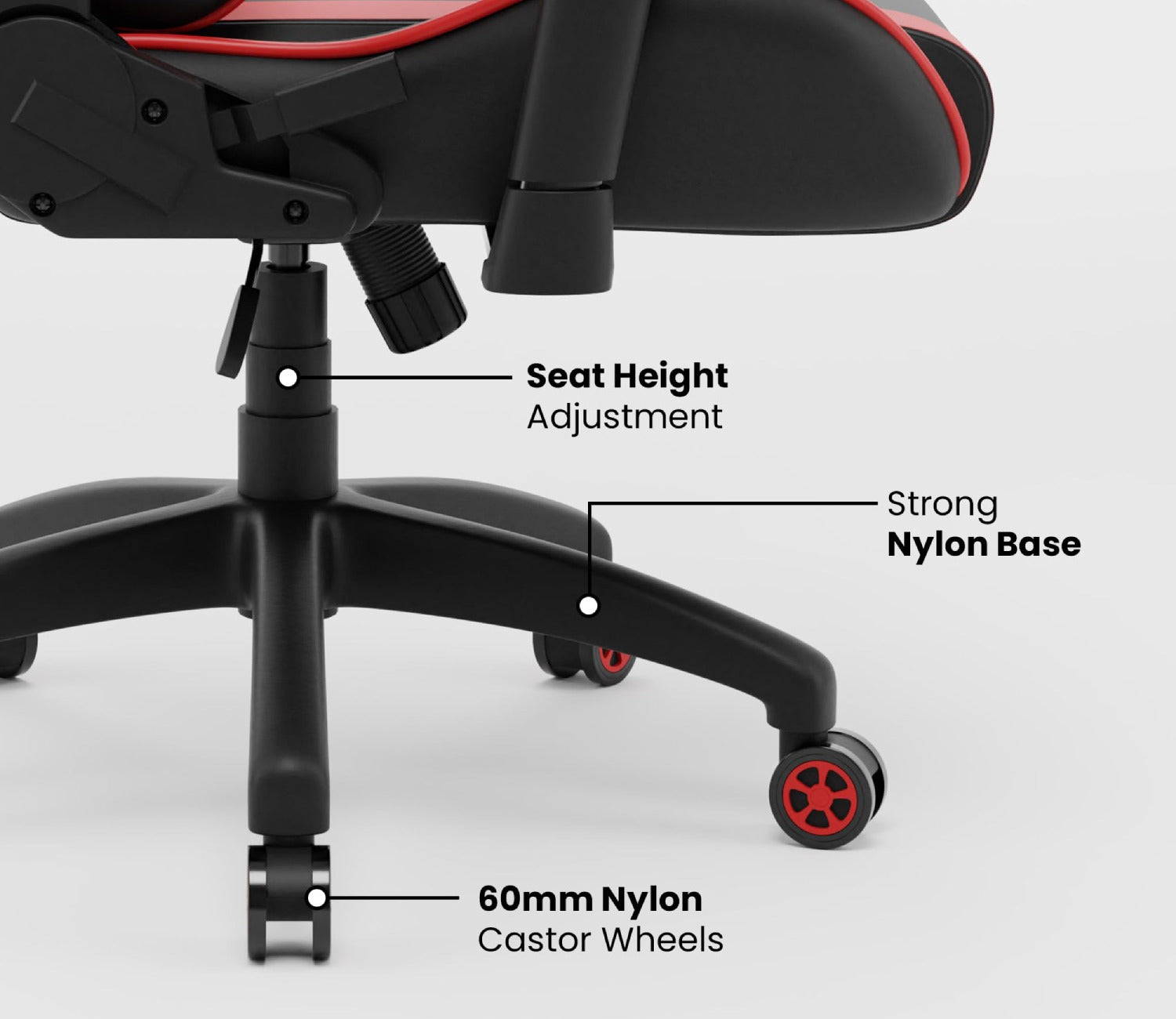Raptor 2 Multi-Functional Ergonomic Leatherette Office Chair (Red)