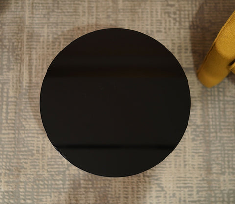 Suzzie Glass Round Coffee and Centre Table (Black)