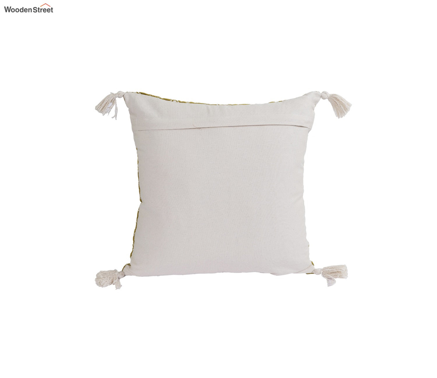 Super Soft Ethnic Design Set of 2 Embroidered Cushion Cover (Henna Green, 18 x 18 inches)