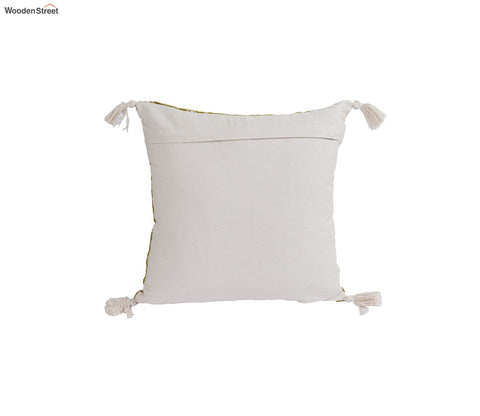Super Soft Ethnic Design Set of 2 Embroidered Cushion Cover (Henna Green, 18 x 18 inches)