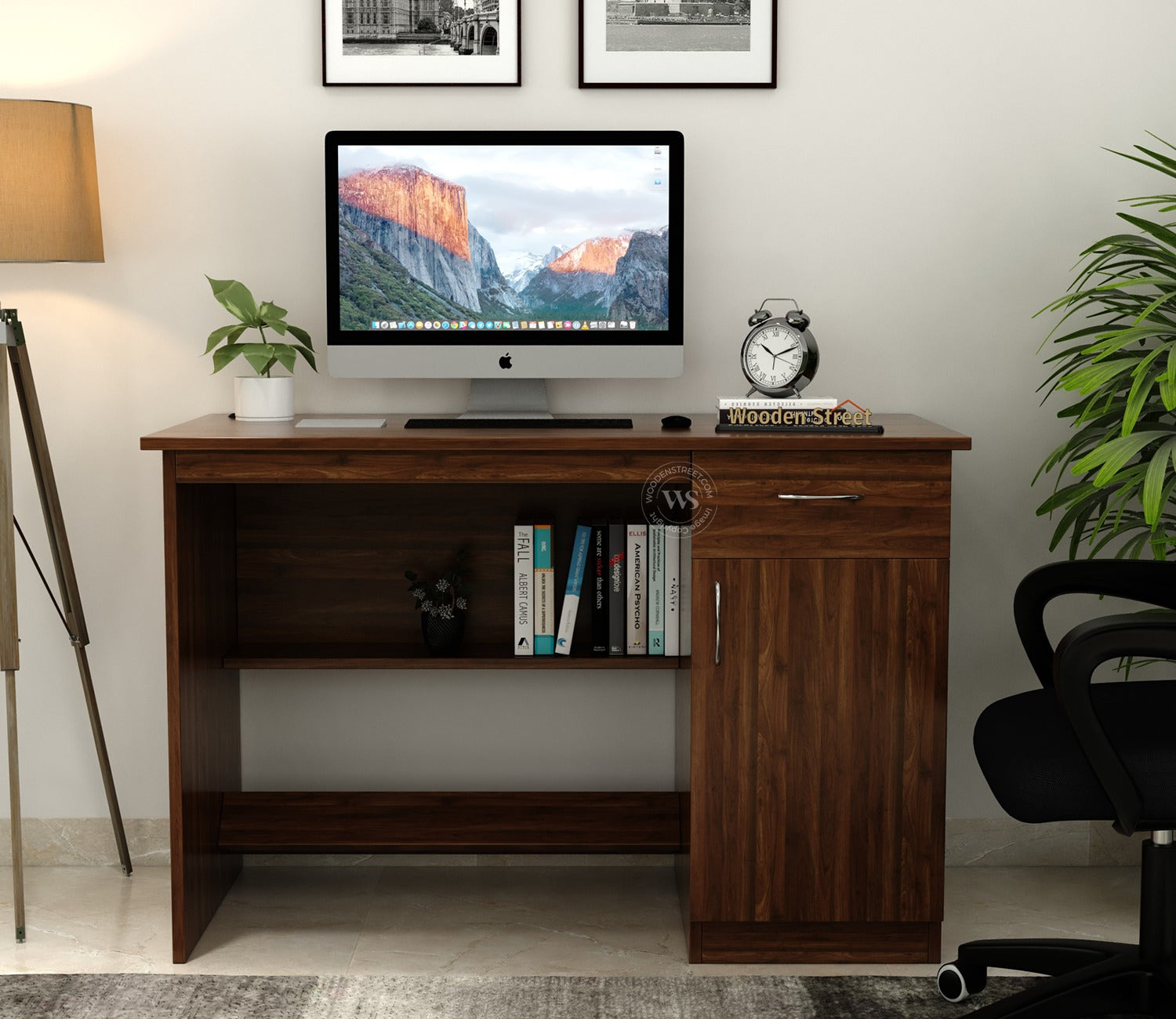 Ignite Premium Engineered Wood Study Table With Multiple Storage Space (Columbian Walnut Finish)