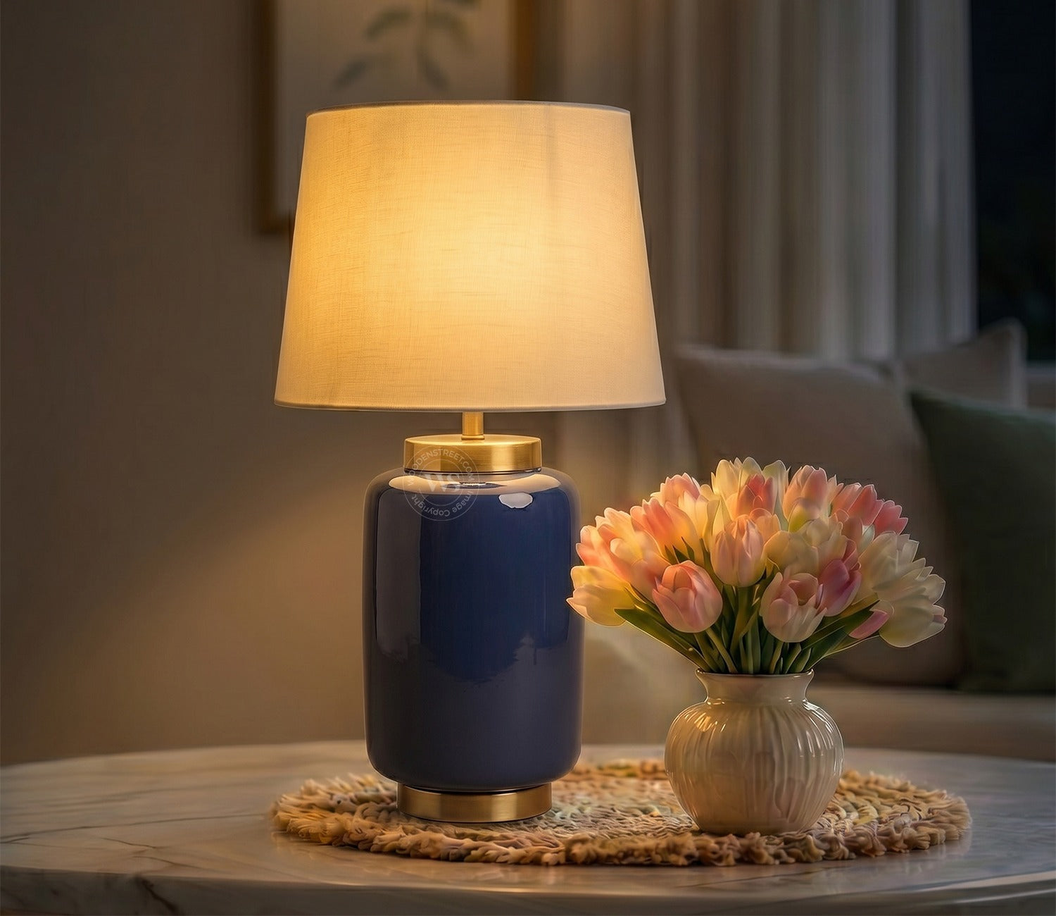 Ceres Metal Blue Table Lamp