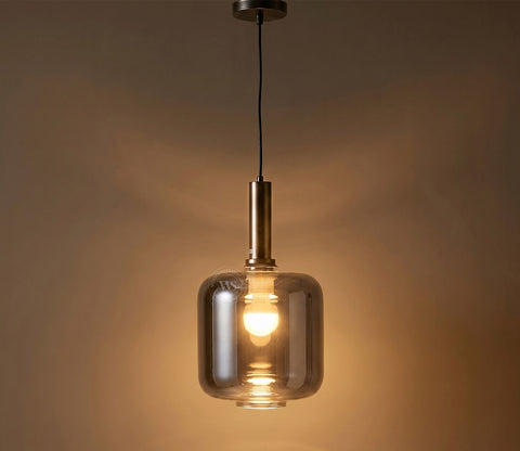 Lustrous Glass Pendant Light (Grey)