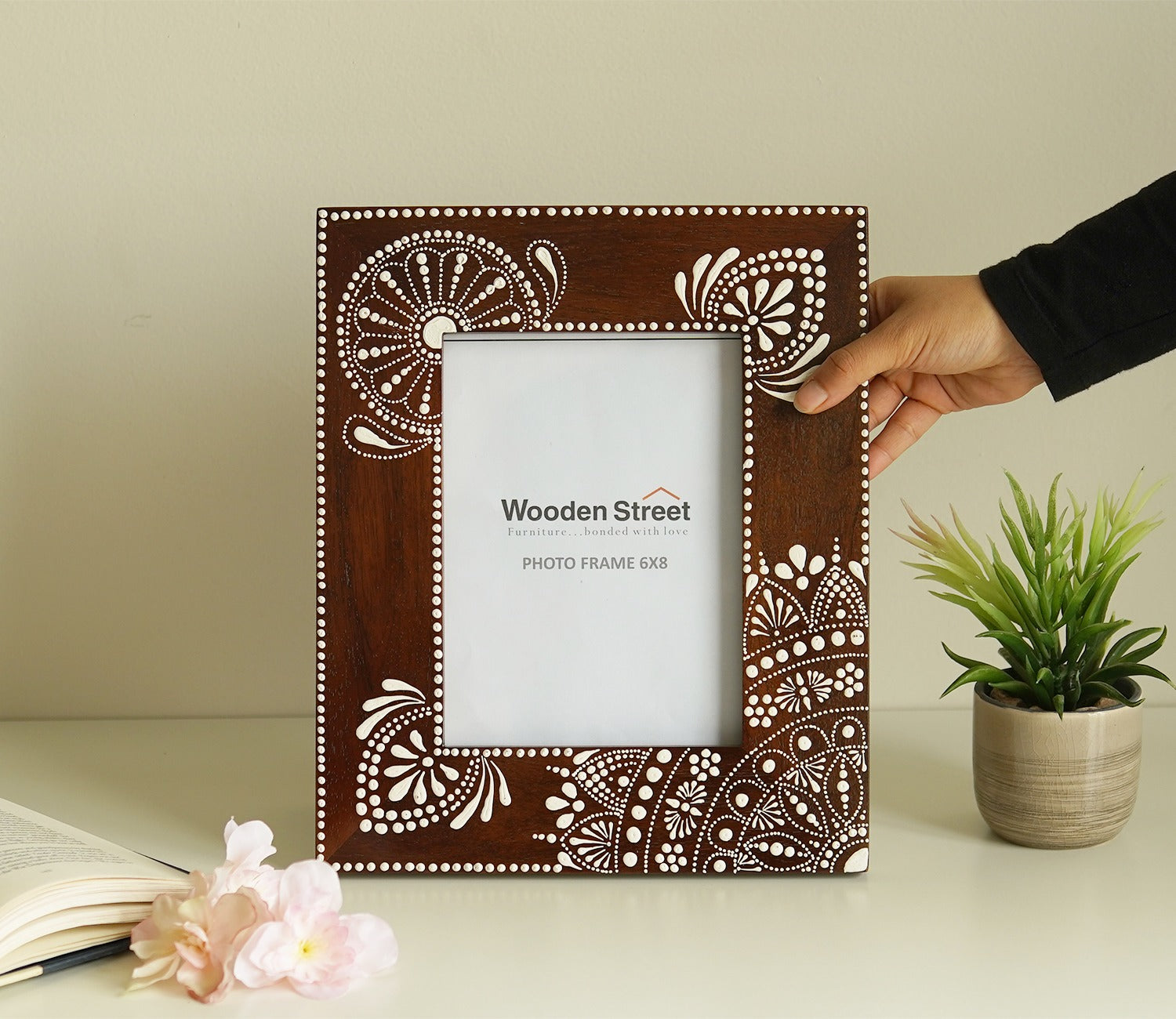 Medhini Hand Painted Solid Wood Photo Frame