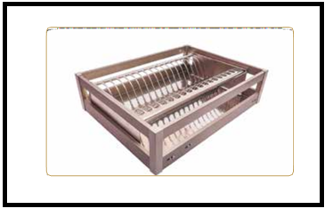 Trueliving_MATTEE CHAMPAGNE PLATE BASKET - 6” *15" 380  MM/450M Cabinet