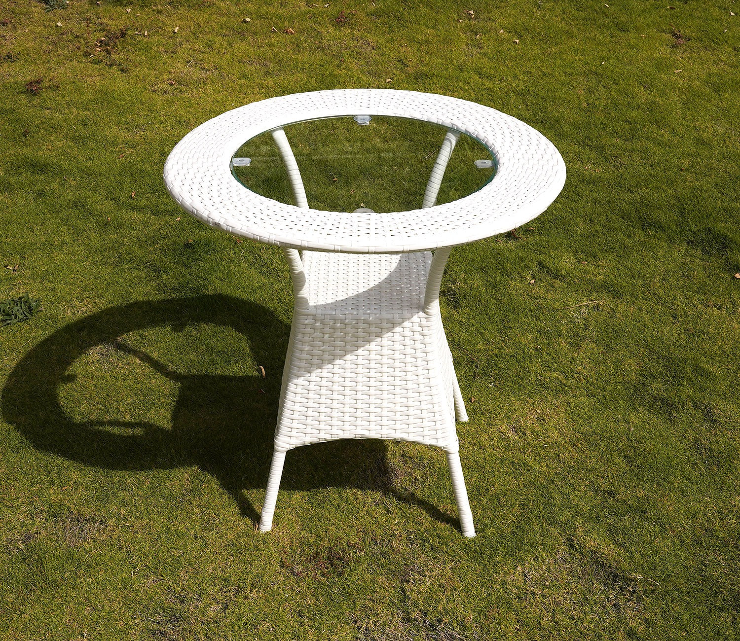 Sienna Round Outdoor Garden Table (White)