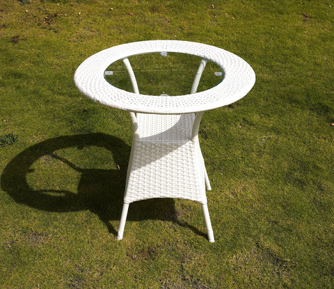 Sienna Round Outdoor Garden Table (White)