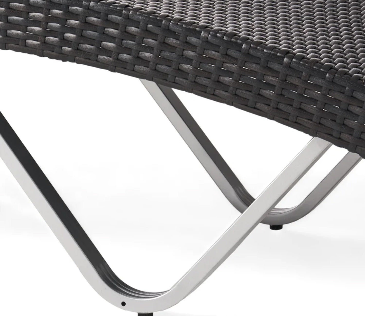 Black Adjustable Outdoor Patio Lounger With Table