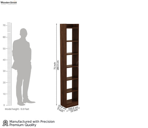 Granger Engineered Wood Book Shelf With Open Storage (Columbian Walnut Finish)