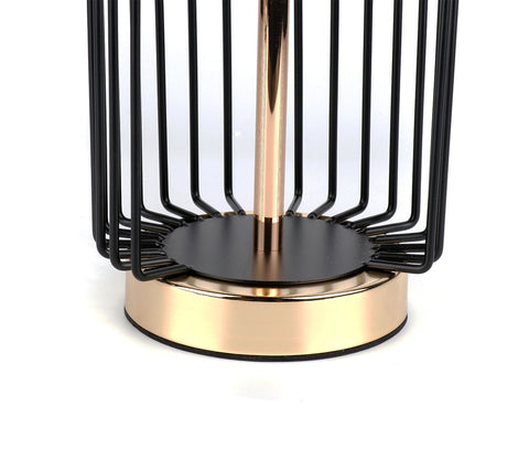 Sleek Cage Console Table Decor (L, Black)