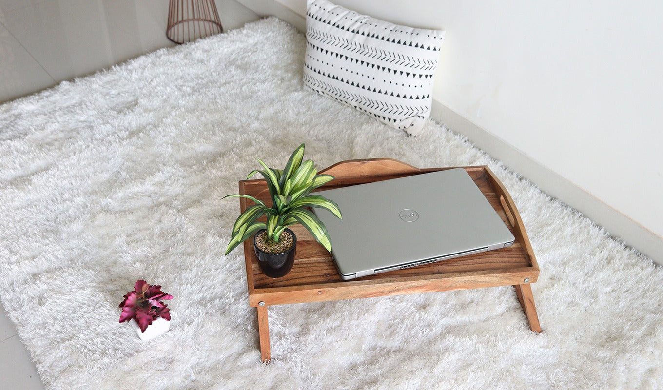 Ivory Soft Shaggy Carpet - 6 x 4 Feet