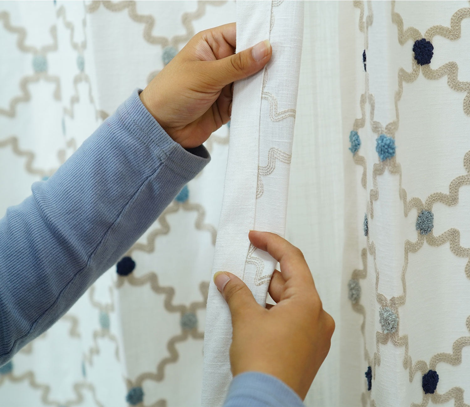 Mesh Door 1 Piece Sheer Curtain (Blue, 7 Feet)