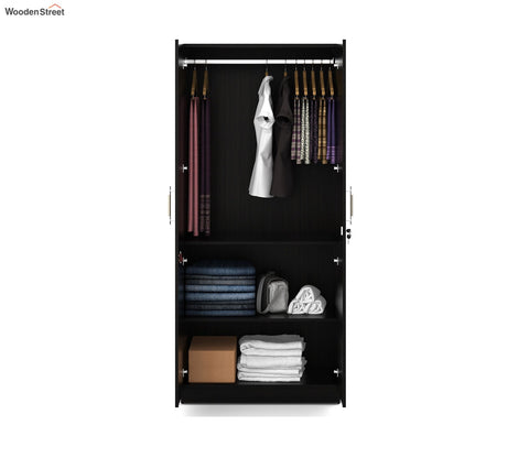 Kosmo Optima 2 Door Engineer Wood Wardrobe (Flowery Wenge Finish)