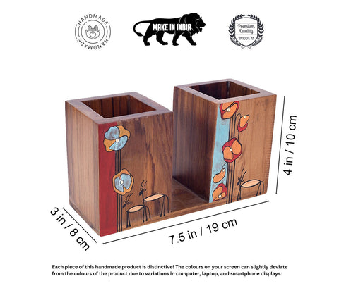 Floral Delights Wooden Cutlery Holder