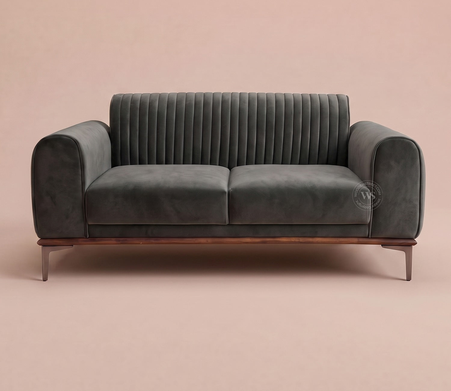 Lorenz 2 Seater Sofa (Velvet, Graphite Grey)