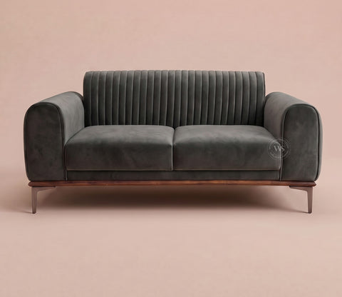 Lorenz 2 Seater Sofa (Velvet, Graphite Grey)
