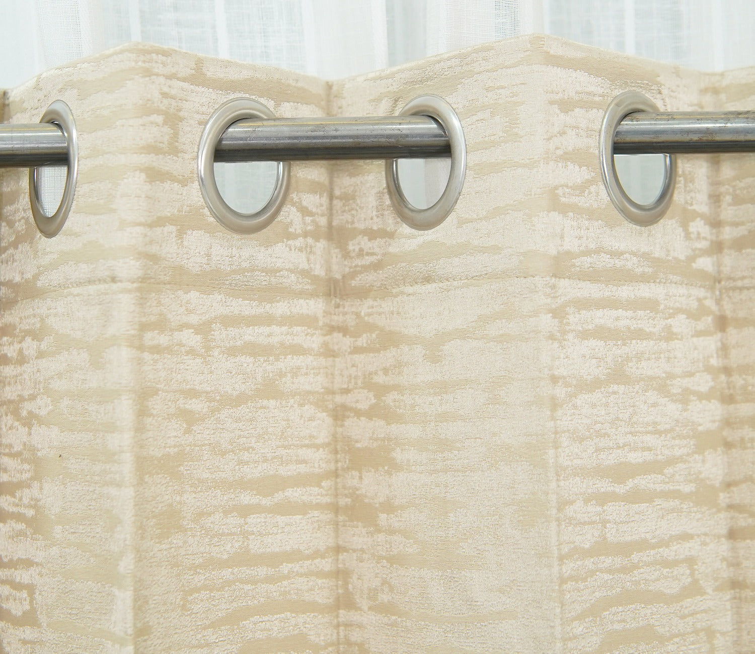 Solid Beige Light-Filtering Door Curtains Set of 2 (Beige, 7 Feet )