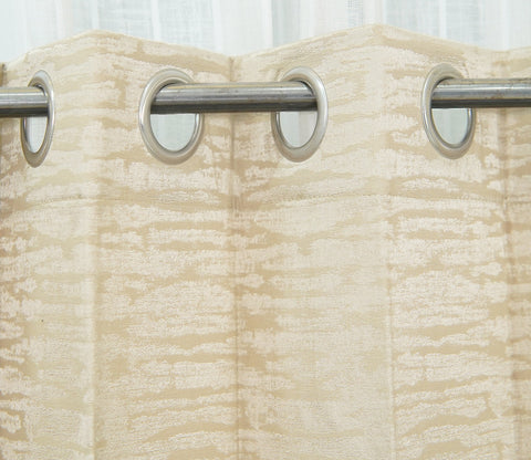 Solid Beige Light-Filtering Door Curtains Set of 2 (Beige, 7 Feet )