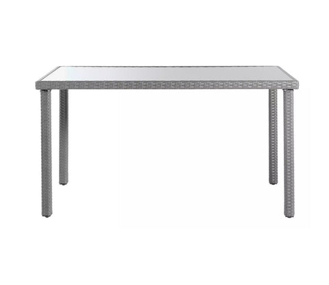 Grey Rattan And Wicker 8 Seater Patio Set With Table And Grey Cushions
