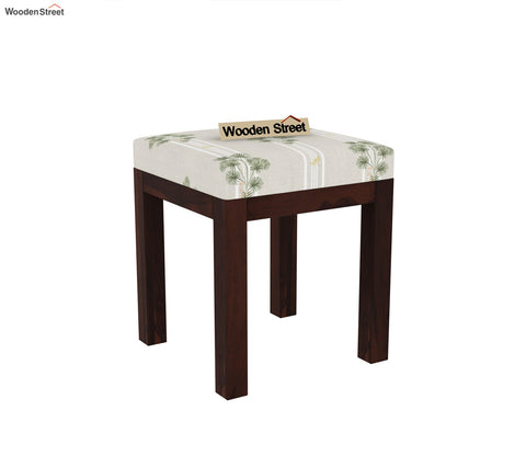 Edrina Sheesham Wood Dressing Table with Storage Drawers and Stool (Walnut Finish)