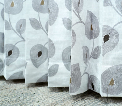 Dual Leaf Sheer Door Curtains Set of 2 (Grey, 7 Feet)