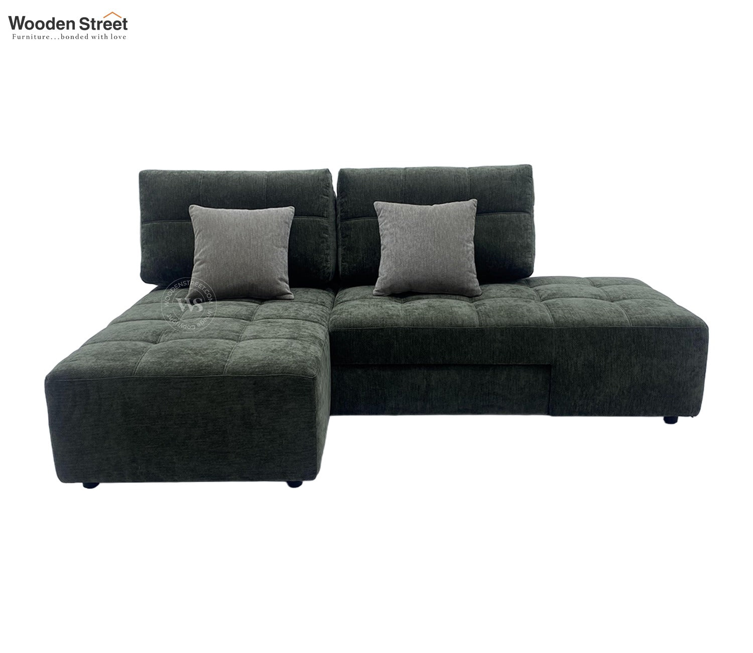 Malvern Premium L shape Fabric Sofa (Dark Olive Green)