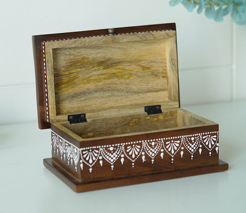 Medhini Hand Painted Solid Wood Jewellery Box