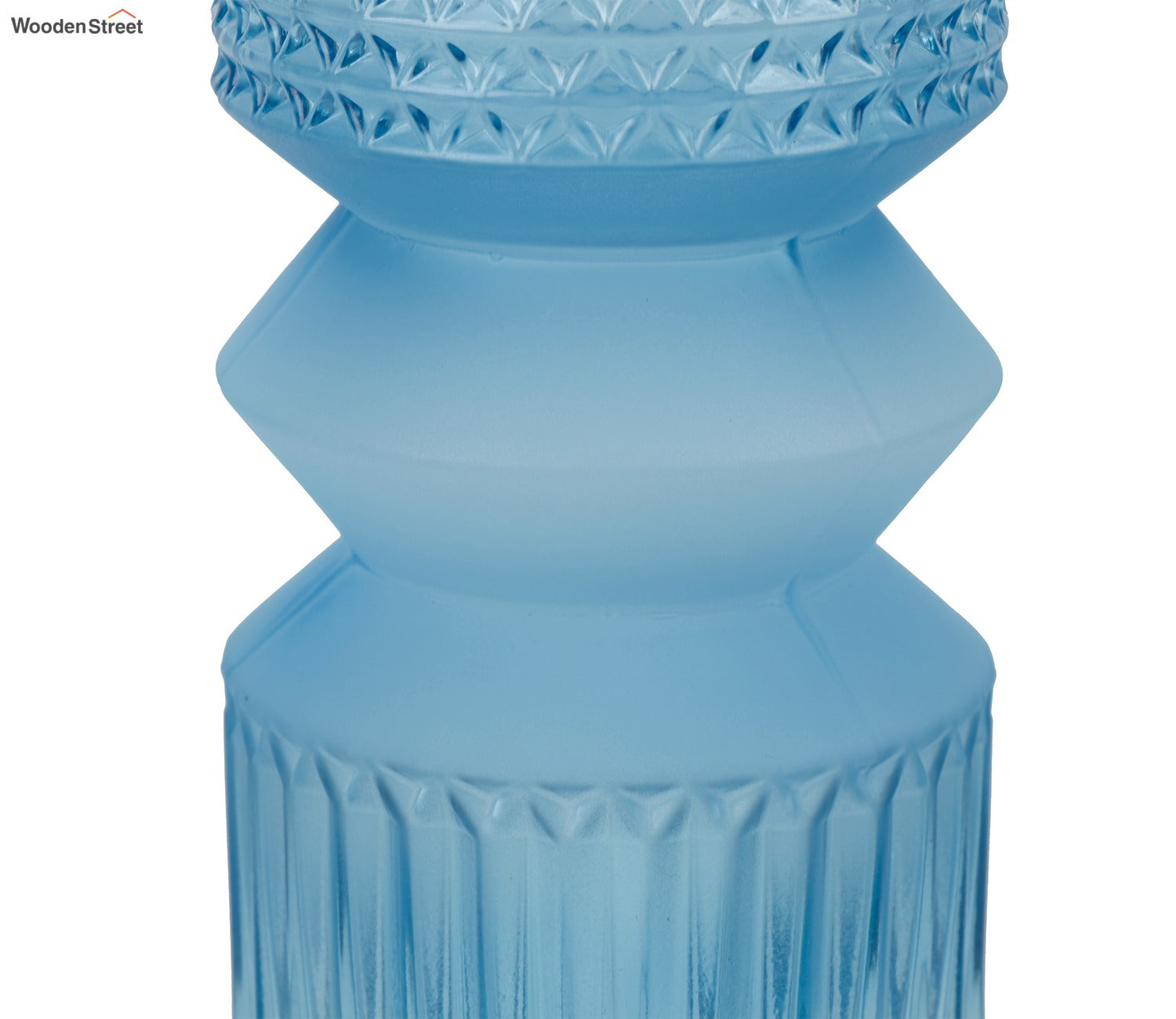 Floral Pottery Glass Vase (Blue)