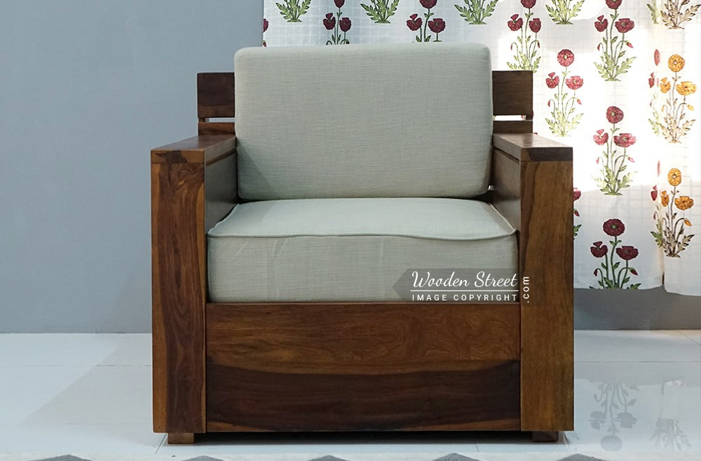 Marriott 1 Seater Wooden Sofa (Honey Irish Cream)